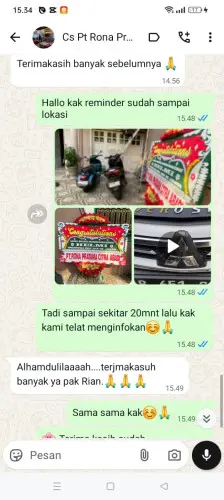 Testimonial Papan Bunga serang